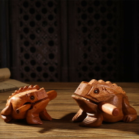泰國工藝品實木青蛙木魚蛤蟆蟾蜍手工木雕墻上置物架裝飾品小擺件