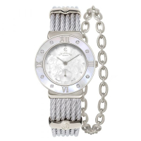 CHARRIOL 夏利豪ST-TROPEZ 經典鋼鎖珍珠貝母鍊腕錶(ST30SD 560 055)x銀x30mm