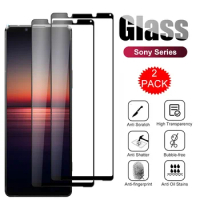 2Pcs Tempered Glass For Sony Xperia 1 5 10 II III IV Black Edge Screen Protector For Sony Xperia XZ S 2 1 5 10 I II V Glass