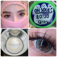 คอนแทคเลนส์ บิ๊กอาย รุ่น Oh soul สีเทา/ตาล Gray/Brown มีค่าสายตา (0.00)-(-10.00) เปลี่ยนแทนทุกเดือน
