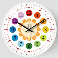 1pc Silent Wall Clock For Student,Teaching Clock For Classrooms,Non Ticking Learning Clock,Wall Decor,Educational Tool