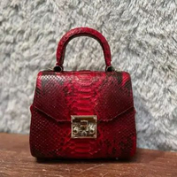 Tas Gress Kulit Piton Elegan Kulit Ular Python Size 20cm Merah