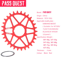 PASS QUEST Chainwheel for deore xt M7100 M8100 M9100 12S Crankset oval Chainring 0mm offset MTB Narrow Wide Bicycle