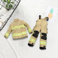 1/6 Scale Men Firefighter Suit Fireman Dress up Set Realistic Stylish Costume Miniature Clothing for 12in Figures Accessory