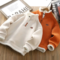 Thickened One-Piece Fleece Boys' Fleece Sweatshirt Winter Big Kids One-Piece Fleece Boys' Warm Base 