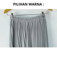 ALUNAR Rok Plisket Bahan Premium Loose Jatuh Rok Mayung Plisket / Grade A / Fit to XXL Abu Silver