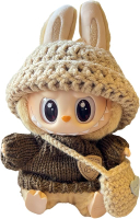 Labubu Clothes for Doll(NO Doll) - Handcrafted Crochet 3-Piece Set for 17cm Doll Clothes for LabubuP