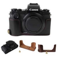 PU Leather Protective Half Body Cover For Canon PowerShot G1X Mark III G1XIII G1X3 Camera Case