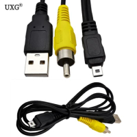 8Pin Mini USB2.0 to AV Cable 2in1 Cord For Sony VPC-S7/VPC-S60/VPC-S500 T700 E6 E7 E60 S4 S5 S6 S7 Camera Video Cable