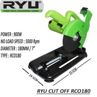 RYU RCO 180 Mesin Potong Besi Dan Logam Portabel Ukuran Mini Mesin Cut Off 7 Inch Rco 180 Mesin Batu