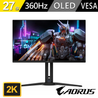 GIGABYTE 技嘉 AORUS FO27Q3 27型 QD-OLED 2K 360Hz電競螢幕(0.03ms/QD-OLED/HDMI2.1/TYPE-C)