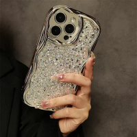 Luxury Plating For iPhone 15 14 13 12 11 Pro Max Mini Plus Flash Glitter Silver Frame Phone Case Lens Protective Cover