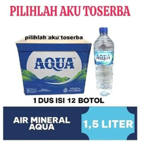 AQUA Air Minerale Botol pet 1,500 ml - ( HARGA 1 DUS )