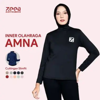 Zeea Inner Manset Baju Wanita Polos Spandex Inner Amna 2XL maroon