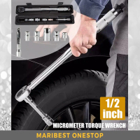 New 7PCS 1/2 inch Driver Click Adjustable Micrometer Torque Wrench 28-210nm Case Adjustable Ratchet
