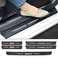 Car Door Sill Stickers For Chrysler 300 300c PT Cruiser 200 200c Pacifica STRATUS JS ASPEN Voyager RT neon Grand Car Accessories
