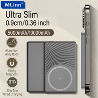 Mlinn Magnetic Wireless Power Bank 10000mAh PD20W Portable Mini Size Powerbank Spare Battery for MagSafe iPhone Samsung Xiaomi