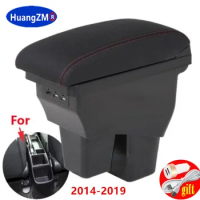 For Honda Jazz Armrest Box For Honda Fit Jazz 3 Car Armrest 2014 2015 2016 2017 2018 2019 2020 Armrest Storage box Auto Parts