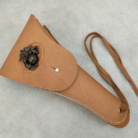 MILITARY world war II reenactment WW2 US ARMY M1911 PISTOL HOLSTER BROWN LEAHTER USMC OFFICER HOLSTER WITH BLACK INSIGNIA