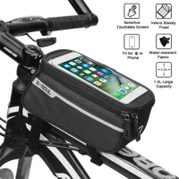Mtb Raod Bicycle Frame Front Tube Bag Waterproof Screen Cycling Bag Touch Mobile Phone Case Holder Riding Accessories
