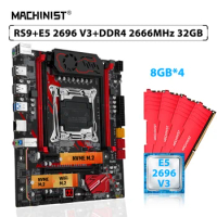 MACHINIST X99 RS9 Motherboard Set LGA 2011-3 With Xeon Kit E5 2696 V3 Processor CPU 32GB(4*8GB) 2666MHz DDR4 Memory RAM NVME M.2