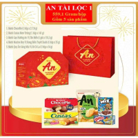 [TẾT 2026] BỘ QUÀ TẾT ORION AN TÀI LỘC 1 (559,1 Gram) Hộp 5 món kèm túi xách