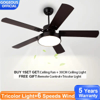 GOGEOUS 52/48/42\ Nordic Style Ceiling Fan With Light DC Ceiling Fan Lamp Remote Control Cooling Fan
