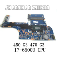 For HP PROBOOK 450 G3 470 G3 Laptop Motherboard I7-6500U CPU 855674-601 DAX63CMB6C0 Mainboard Test Good