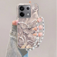 เคสโทรศัพท์, เส้นด้ายขนนกและผีเสื้อสีแดง, Mi Note13pro, 2312dra50c, บางเฉียบ, กาวยืดหยุ่น, สำหรับผู้