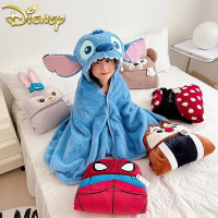 Stitch  Blanket Winter New Spider Man  Donald Duck Shirley Rose Hooded Shawl Blanket Blanket Christmas Gifts