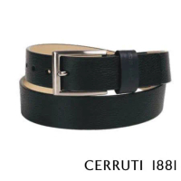 【Cerruti 1881】限量3折 義大利頂級小牛皮皮帶 全新專櫃展示品(黑色 CECU06070M)