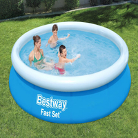 頂圈充氣遊泳池 圓形兒童加高水池  家庭泳池 戲水池