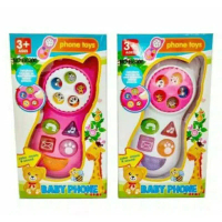 Pink putih Mainan hp mainan Telepon Bayi Anak Balita Edukasi - Baby Phone Toys Mini Call termurah