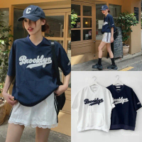 W3669 เสื้อแขนสั้น โอเวอร์ไซต์ คอวี แต่งกระเป๋าหน้า แฟชั่นเกาหลี TAG WG.WE  สินค้าที่ขายดีที่สุดของเ