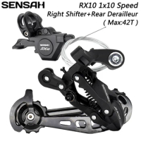 SENSAH RX10 1x10 Speed Groupset Trigger Right Shifter Lever Rear Derailleur for MTB Bike for 36T/40T/42T/46T Bicycle Parts