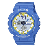 【CASIO 卡西歐】Baby-G系列 甜美風範時尚運動腕錶-藍x黃(BA-120-2BDR)