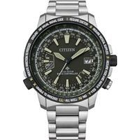 CITIZEN 星辰錶 PROMASTER SKY光動能鈦金屬電波腕錶(CB0206-86X)-44mm-綠面鈦帶【刷卡回饋 分期0利率】【APP下單22%點數回饋】