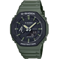【CASIO 卡西歐】G-SHOCK 八角防護構造雙顯手錶 畢業 禮物(GA-2110SU-3A)