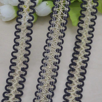 10Meters S-shaped wavy Lace Trim Fabric DIY Sewing Craft Gold Centipede Braided Lace Ribbon Wedding Decoration Apparel Material