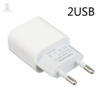 100 pcs Dual USB Charger Mobile Phone EU Charger Plug Travel Wall Charger Adapter For iPhone iPad Samsung Xiaomi Phone Charger