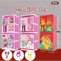 Naiba JUMBO Lemari Pakaian Plastik Naiba MSC Doll BONEKA 9284 Lemari Baju DORAEMON HELLO KITTY 170cm