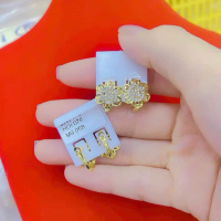 Bông tai hội mã hoa kim tiền M15