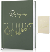 Perfect Blank Recipe Book with Waterproof Cover - 8.5x6 Holds 100 Recipes - The Recipe Notebook To W