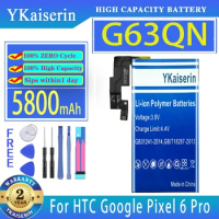 YKaiserin Battery G63QN GMSB3 5200mAh/5800mAh for HTC Google Pixel 6 Pro Pixel6 Pro 6Pro Pixel6 Batterie Bateria Warranty 2 Year