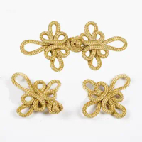 Gold Wire Chinese Cheongsam Button Knot Fastener Closures