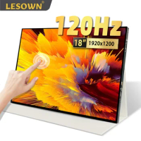 LESOWN USB Type-C 120Hz Ultra Wide 18 inch Portable Monitor 16:10 100%sRGB Touchscreen Display for Phone PC Loptop Extension