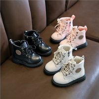 男女童馬丁靴秋冬新款兒童棉靴皮靴子英倫風寶寶保暖短靴童靴