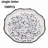 CHONGAI 100/500Pcs/500Gram Acrylic Single Alphabet /Letter Cube Beads For Jewelry Making DIY Loose Beads 6X6mm