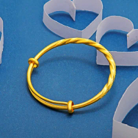 24K Real Gold 18K Bracelet Copy 100% 999 Sansheng III Pure Gold Fine Starry Fashion Trend Woman Jewelry Valentine Gifts