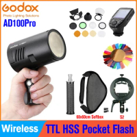 Godox AD100 Pro Flash Light AD100Pro 100Ws 2.4G HSS 1/8000s TTL Outdoor Pocket Flash Speedlight For Sony Nikon Canon Fujifilm